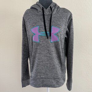 Under Armor Cold Gear Womens Pullover Hoodie - Gray/Purple - Size M